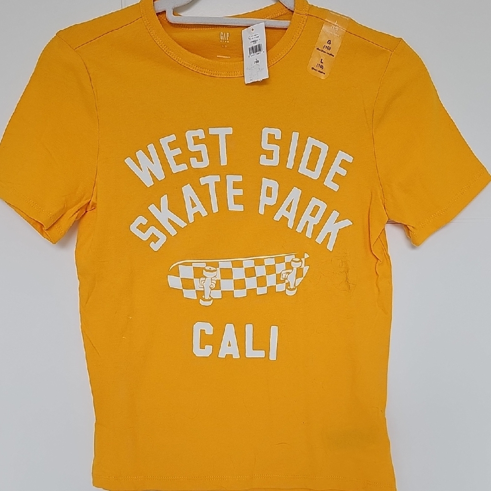 NWT Gap Kids Yellow Skate Park Short Sleeve T-Shirt Sz L 10
